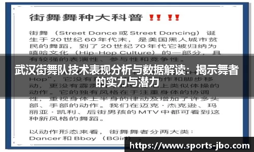武汉街舞队技术表现分析与数据解读：揭示舞者的实力与潜力